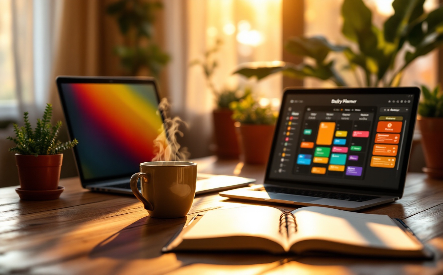 Vitalux app dashboard showing a clean daily planner view on a laptop screen